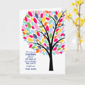 Carte Pomme colorée lumineuse Professeur arbre merci (Fleur jaune)