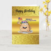 Carte Pomme de terre patriotique avec casquette américai (Fleur jaune)