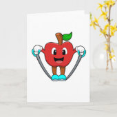 Carte Pomme en forme avec corde (Fleur jaune)