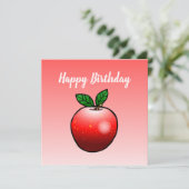 Carte Pomme rouge adorable (Debout devant)