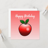 Carte Pomme rouge adorable (Devant/Arrière en situation)