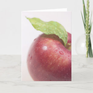 Carte Pomme rouge feuille verte