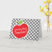 Carte Pomme sur Pois gris foncé (Fleur jaune)