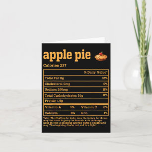 Carte Pomme tarte valeur nutritive Thanksgiving nourritu