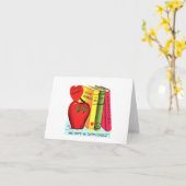 Carte Pomme vintage pour professeur Valentine (Fleur jaune)