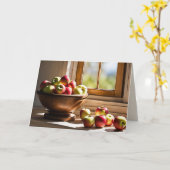 Carte Pommes Dans Un Bowl Anniversaire (Fleur jaune)