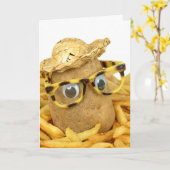 Carte pommes de terre d'anniversaire en frites (Fleur jaune)