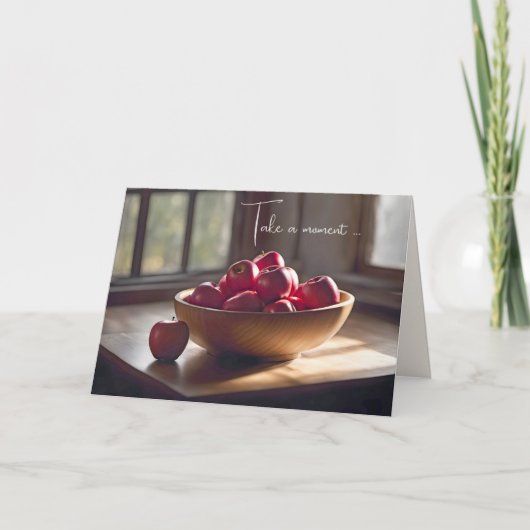 Carte Pommes rouges dans le bol de bois (Devant)