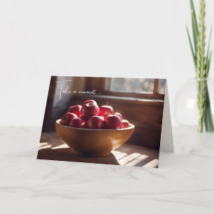 Carte Pommes Rouges Dans Le Bowl En Bois