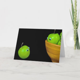 Carte Pommes vertes avec boules d'yeux