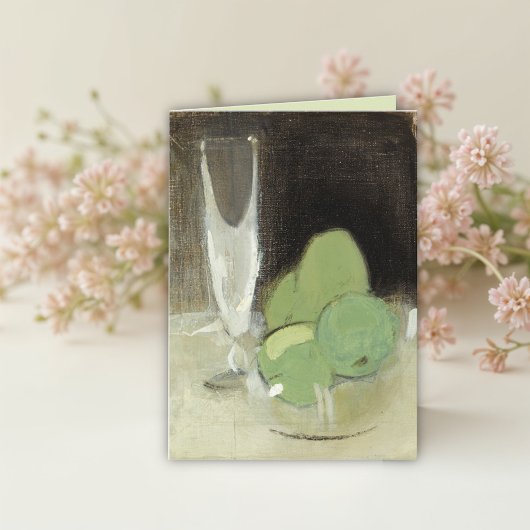 Carte Pommes vertes et verre de champagne, H.Schjerfbeck