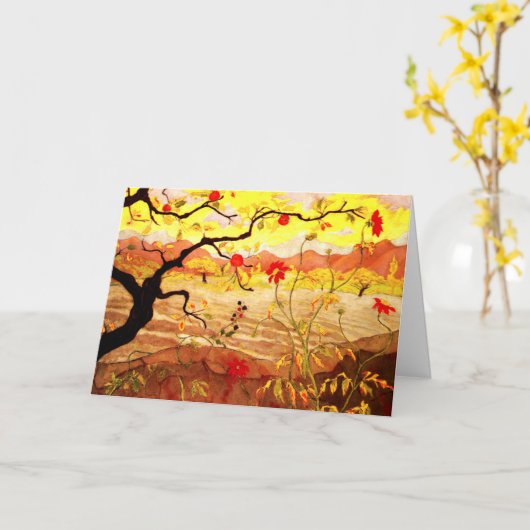 Carte Pommier aux fruits rouges par Paul Ranson (Fleur jaune)