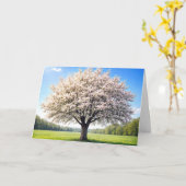 Carte Pommier d'anniversaire au printemps (Fleur jaune)