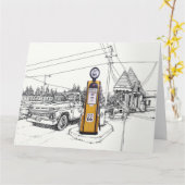 Carte Pompe à essence Route 66 de bienvenue (Fleur jaune)