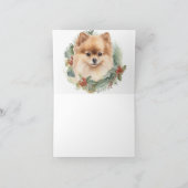 Carte Pompe Poméranienne de la couronne de Noël (Intérieur)