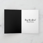 Carte Pompes à rayures noires et blanches Anniversaire (Intérieur)