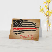 Carte Pompier de la ligne rouge mince rustique (Fleur jaune)