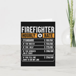 Carte Pompier Drôle Cadeaux Horaire Taux Pour Feu Da