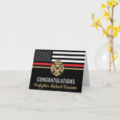 Carte Pompier Fire Academy Red Line Drapeau Graduation (Fleur jaune)