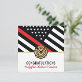 Carte Pompier Fire Academy Red Line Drapeau Graduation (Debout devant)
