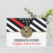 Carte Pompier Fire Academy Red Line Drapeau Graduation (Debout devant)