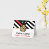 Carte Pompier Fire Academy Red Line Drapeau Graduation (Fleur jaune)