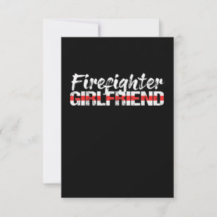 Carte Pompier Girlfriend Mince Red Line Firewoman