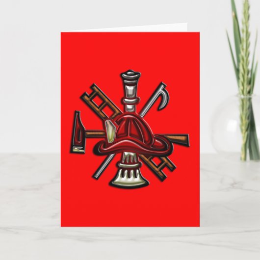 Carte Pompier incendie et Secourir le service Emblem (Devant)