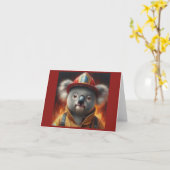 Carte Pompier Koala (Fleur jaune)