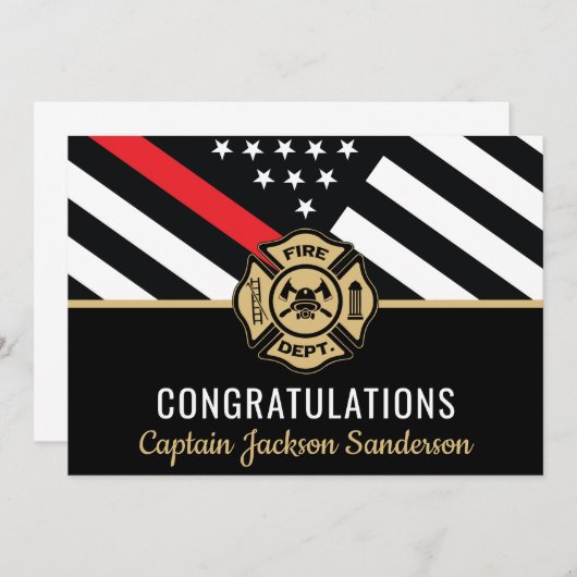 Carte Pompiers Drapeau Pompiers Retraite (Devant / Derrière)