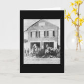 Carte Pompiers et équipement devant la bouche d'incendie (Fleur jaune)