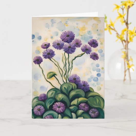 Carte Poms pourpres (Fleur jaune)