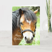 CARTE PONEY BRUN MIGNON   (Devant)