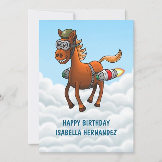 Carte Poney Fusée Volant (Devant)