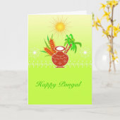 Carte Pongal - festival indien du sud (Fleur jaune)