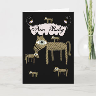 Carte Ponies birds carrousel etsy new baby greeting card