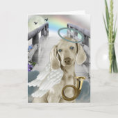 Carte Pont Arc-en-ciel ange Weimaraner (Devant)
