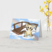 Carte Pont Arc-en-ciel Chihuahua #3 (Fleur jaune)