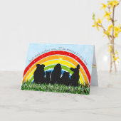 Carte Pont arc-en-ciel Sympathie de perte de animal (Fleur jaune)