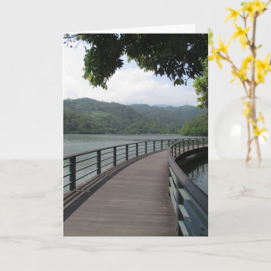 Carte Pont cyclable sur l'eau (Fleur jaune)