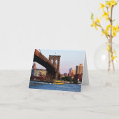Carte Pont de Brooklyn en photo d'original de NYC (Fleur jaune)
