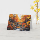 Carte Pont de la forêt automnale (Fleur jaune)