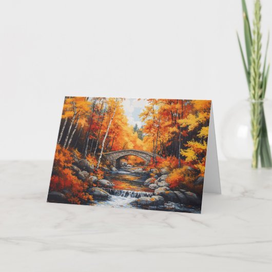 Carte Pont de la forêt automnale (Devant)