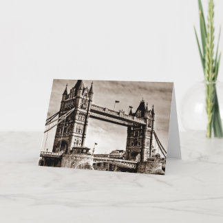Carte Pont de la Tour de Londres sépia vintage