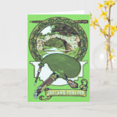 Carte Pont de pierre Shamrock Bagpipe Shillelagh (Fleur jaune)