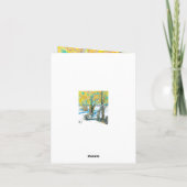 Carte Pont en hiver Peinture aquarelle (Dos)