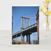 Carte Pont et Empire State Building de Manhattan (Fleur jaune)