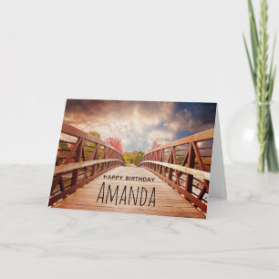 Carte Pont rustique en bois dans le pays Anniversaire