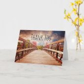 Carte Pont rustique en bois dans le pays Merci (Fleur jaune)