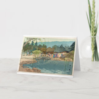 Carte Pont sur l'eau Vintage Art japonais Ukiyo-E